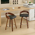Bar Stools Set Of 2, Swivel Bar Height Stools With Low Back For Kitchen