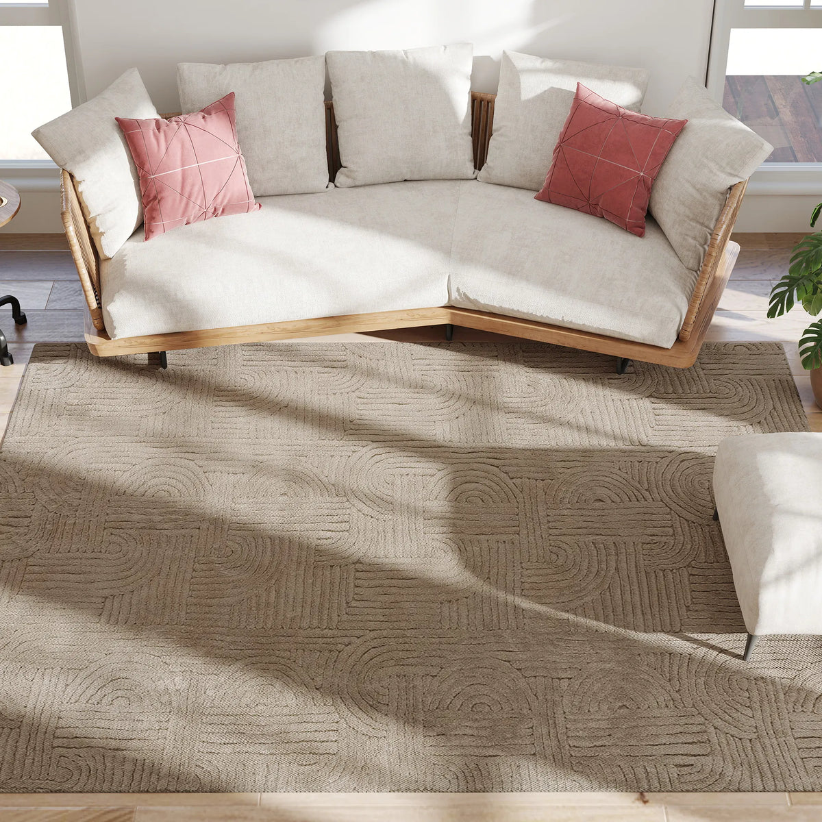 7.5x9.5 Area Rug Luxurious Faux Fur Rug Non-Slip Floor Carpet