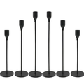 Matte Black Taper Candlestick Holders Set of 6