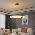 Modern LED Ring Pendant Light, 24 in, Marble-Finish