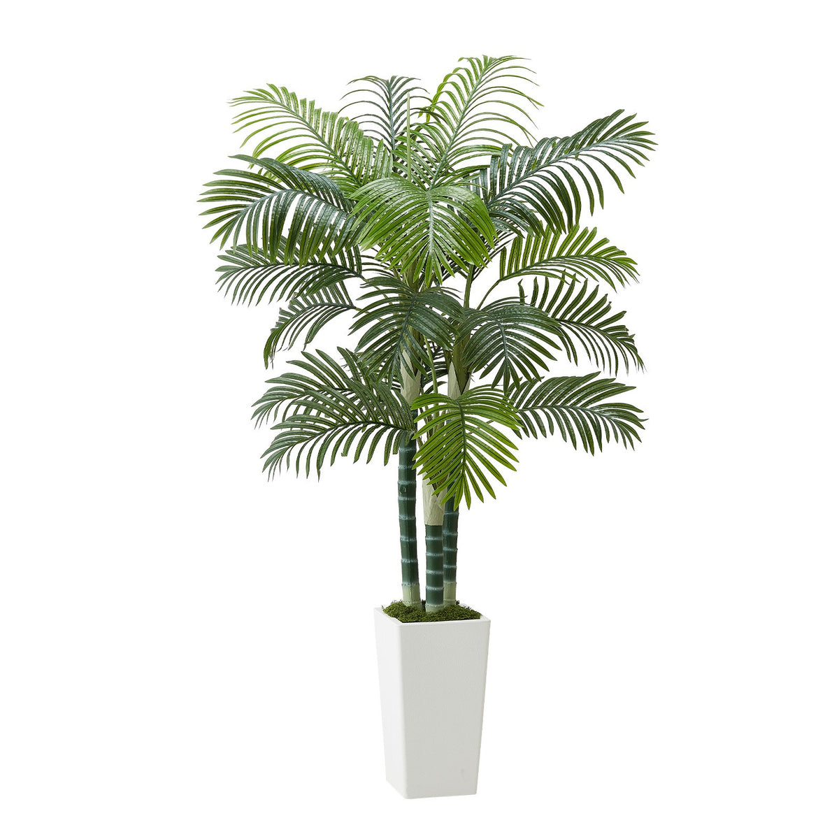 6ft Artificial Areca Palm Tree Fake Plant With White Planter Indoor Home Decor