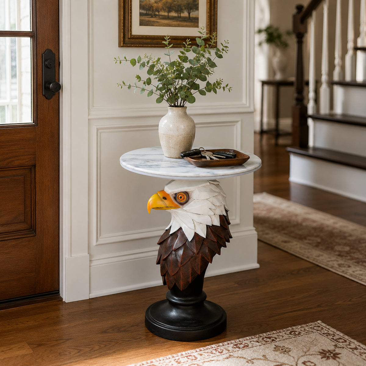 Eagle Head Accent Table Animal Statue End Tables Livingroom