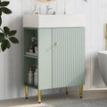 21.6" Green Bathroom Vanity, Combo Cabinet, Bathroom Storage Cabinet, Single Ceramic Sink