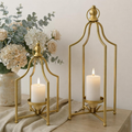 Metal Candle Lanterns, Set of 2 (12.5 and 16.5 in)
