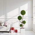 Artificial Boxwood Topiary Tree, 5 ft, Triple Ball