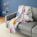 Reversible Plush Sherpa Throw Blanket, 50 x 70 in, Green Plaid