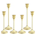 Gold Metal Taper Candlestick Holders, Set of 6
