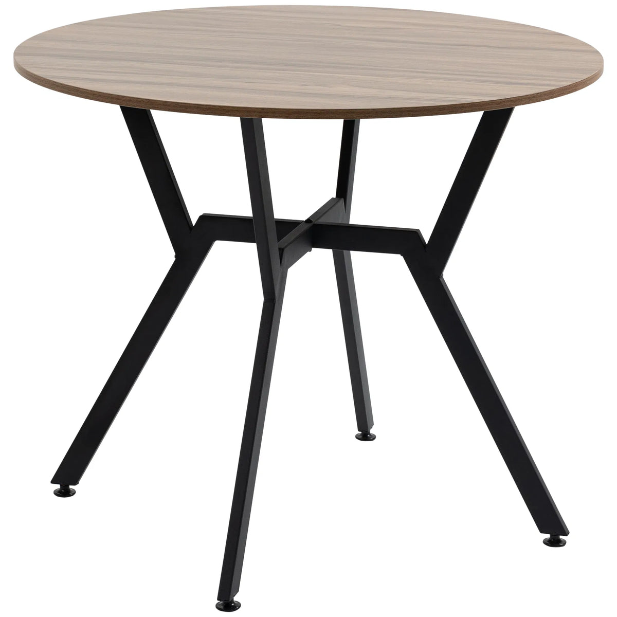 35 Inch Round Dining Table, Modern Dining Room Table with Steel Base