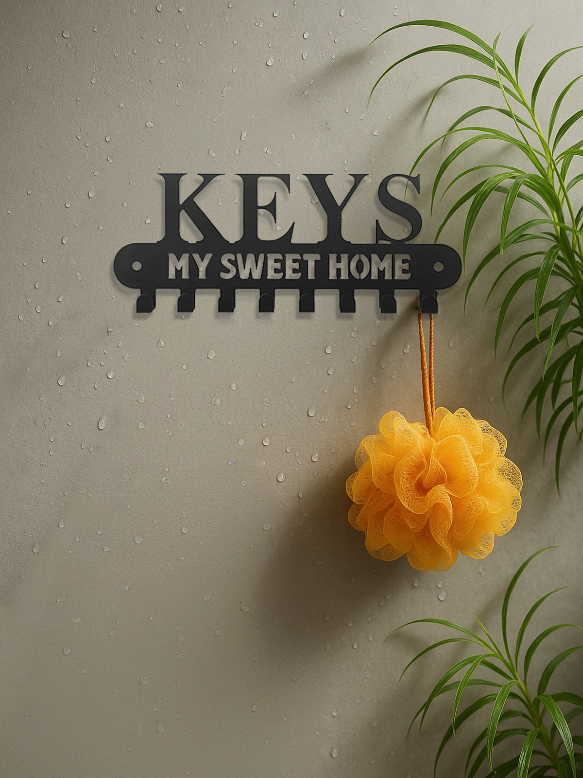 Sweet Home Key Holder Wall-Mounted Coat Rack Metal Entryway