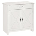 Farmhouse Sideboard Buffet Cabinet, Storage Cabinet with Barn Doors, Distressed White