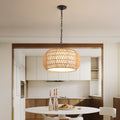 Woven Jute Rope Pendant Light, 18 in, Adjustable Height