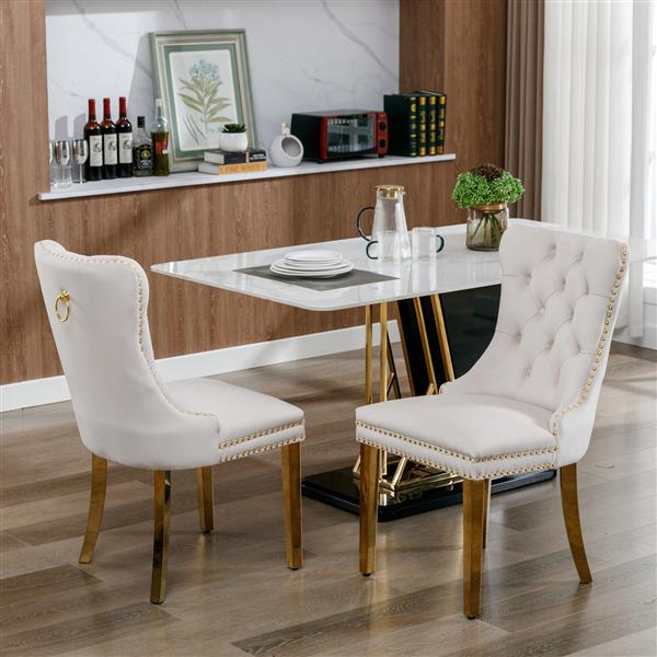 Velvet Upholstered Dining Chair - Set of 2, Premium Design