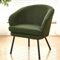 Corduroy Accent Chair With Black Metal Legs, Modern Upholstered Armchair