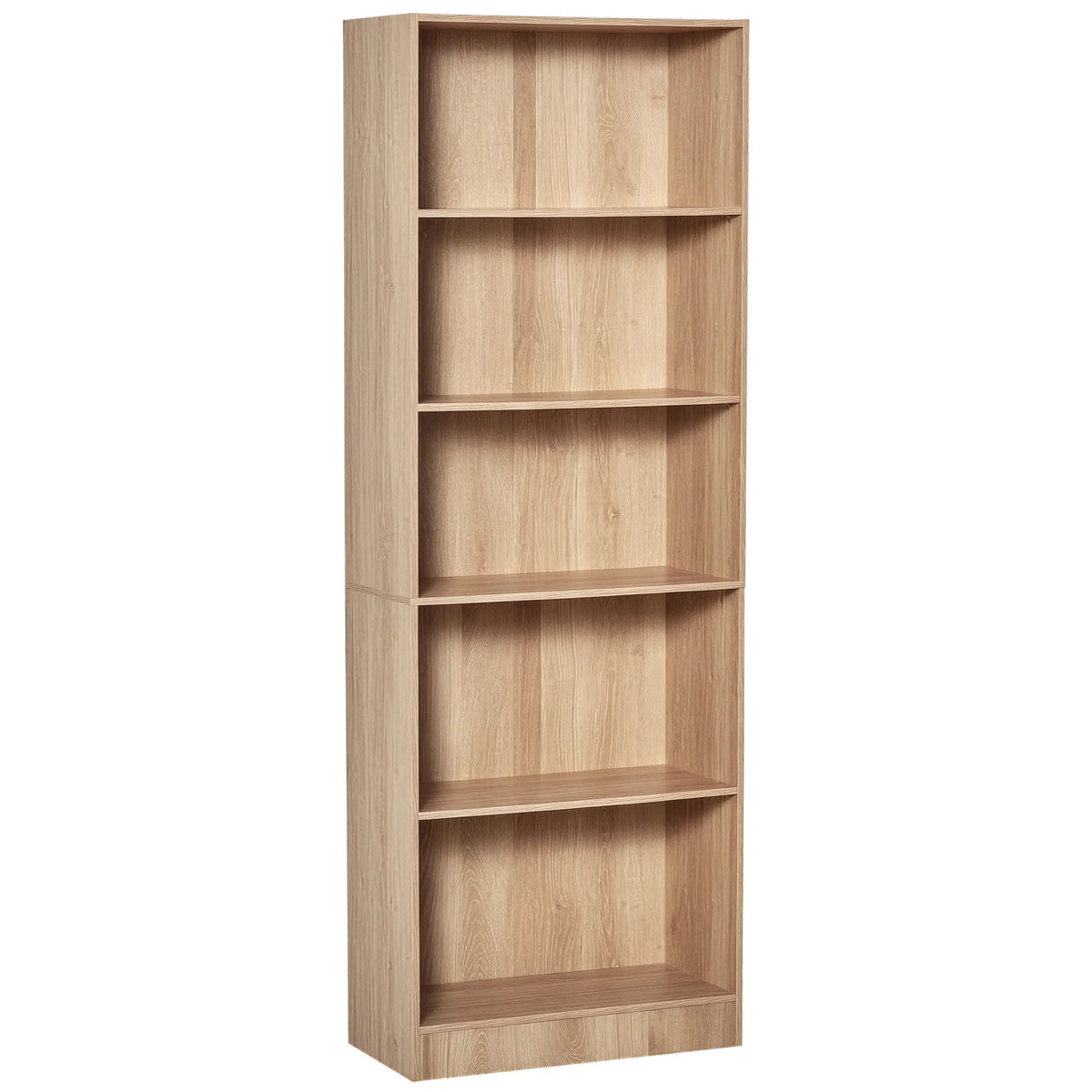 5-Tier Bookcase Storage Bookshelf Display Shelves With Adjustable Shelves