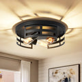 Black Flush Mount Ceiling Lights, 2-Light, 13 in, 2 Pack