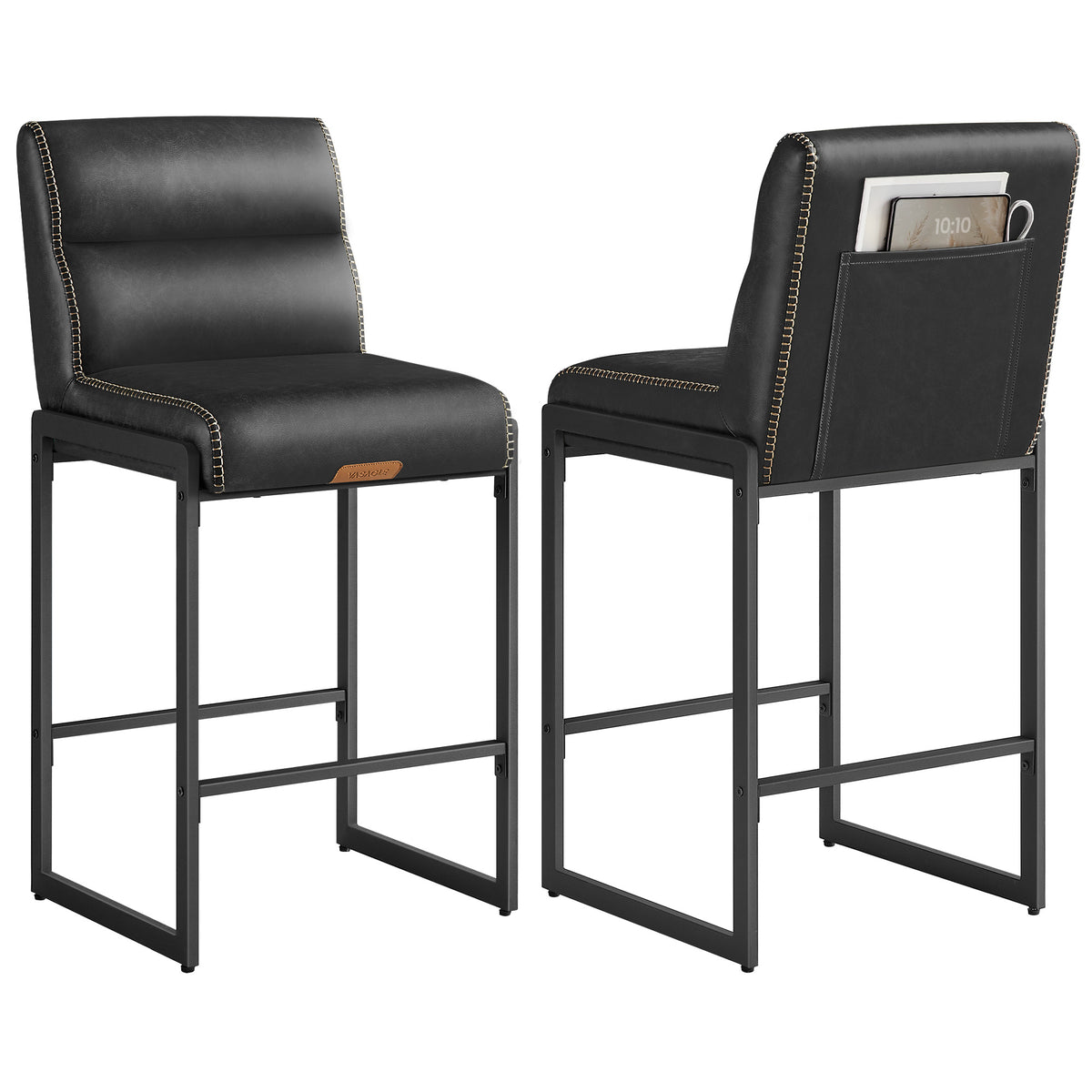 Counter Height Bar Stools Set of 2 with Back for Kitchen