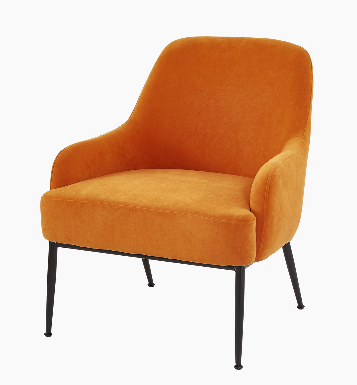 Red Orange Velvet Accent Chair Modern Upholstered Armchair With Metal Legs Comfy Side Chair For Living Room Bedroom