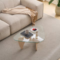 Glass Coffee Tables Small Farmhouse Coffee Table Mid-Century Modern Wood Center Table For Living Room, Walnut Brown