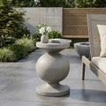 Outdoor Lightweight Concrete End Table Side Table - Large