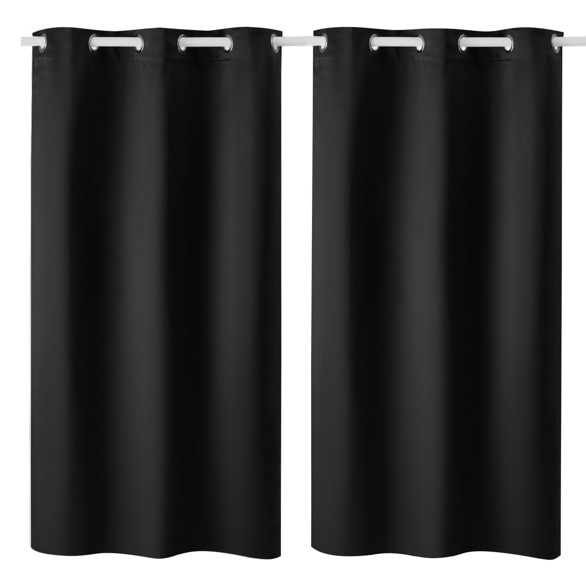 Black Blackout Curtains, 42 x 63 in, 2 Panels