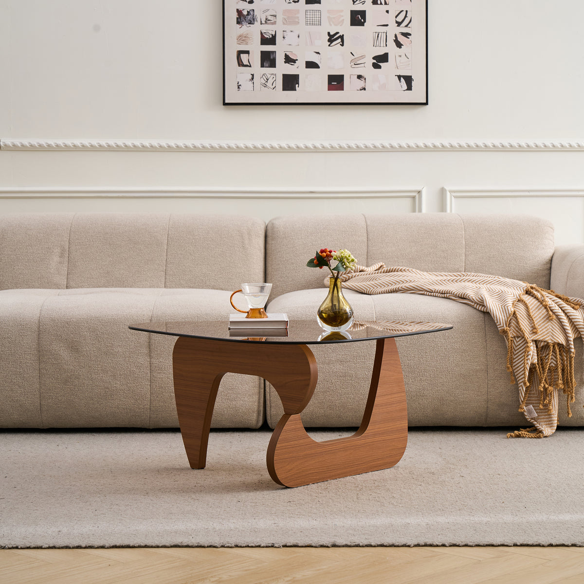 Century Modern Wood Center Table Small Farmhouse Coffee Table For Living Room Brown
