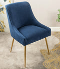 Velvet Dining Chair With Gold Legs Modern Upholstered Accent Gray