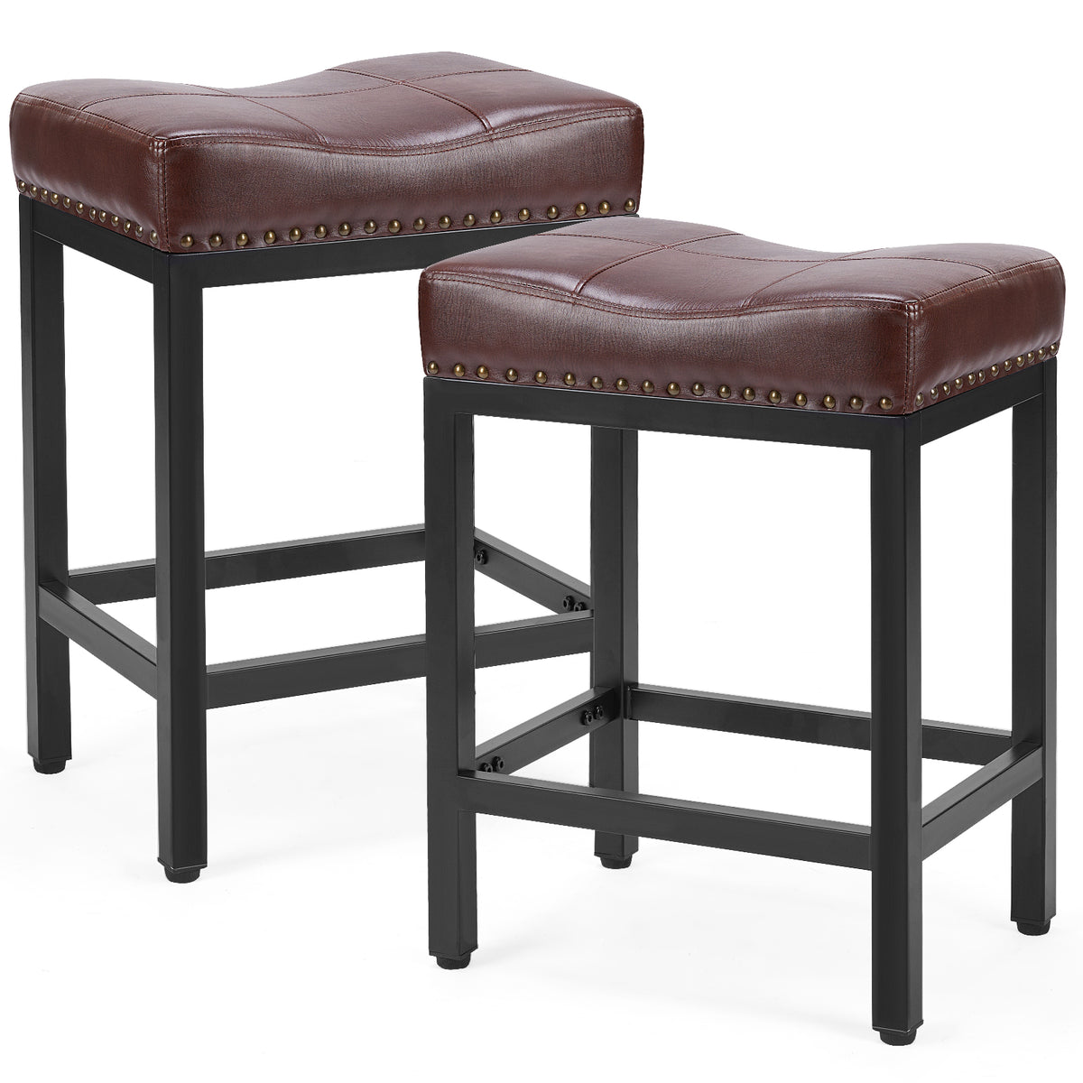 Saddle Bar Stool Kitchen Counter Stool Sturdy Steel Frame