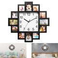 Photo Frame Wall Clock 12-Picture Collage Display