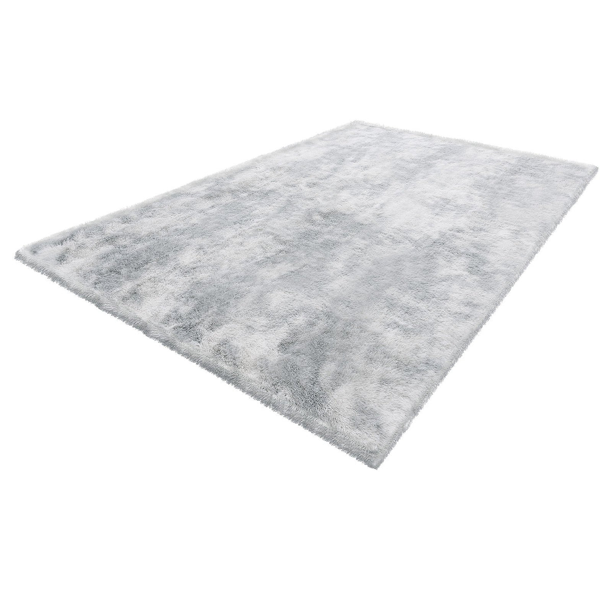 Plush Shag Area Rug, 6 x 9 ft, Light Gray