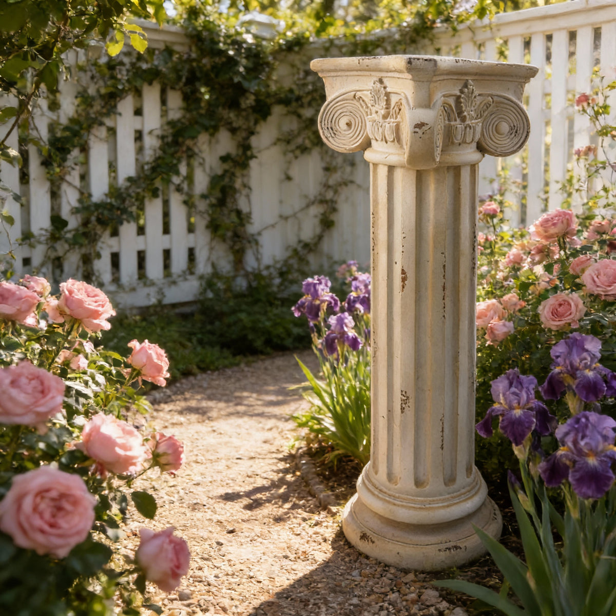 Pedestal Column Plant Stand 29 Inch Tall Roman Column With Base