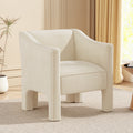 Modern Barrel Chair Accent Chair 29.9 Inch Upholstered Armchair Beige