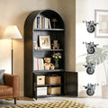 Metal Arched Bookshelf 2 Adjustable Shelves Black