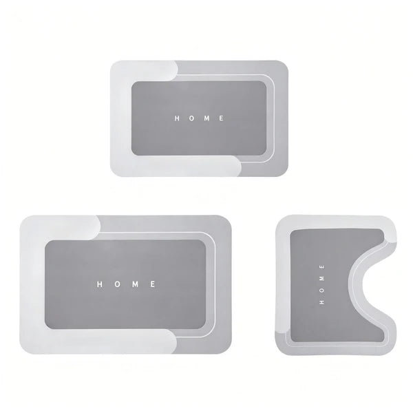Absorbent Quick-Dry Bath Mat Set, 3 Piece