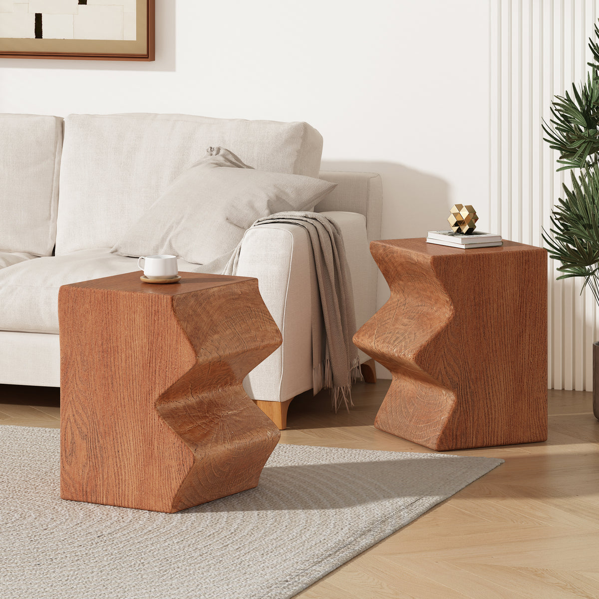 MGO Side Table, Set Of 2 Rectangular Outdoor Side Tables, Decorative