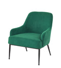 Green Velvet Accent Chair, Modern Upholstered Armchair With Metal Legs