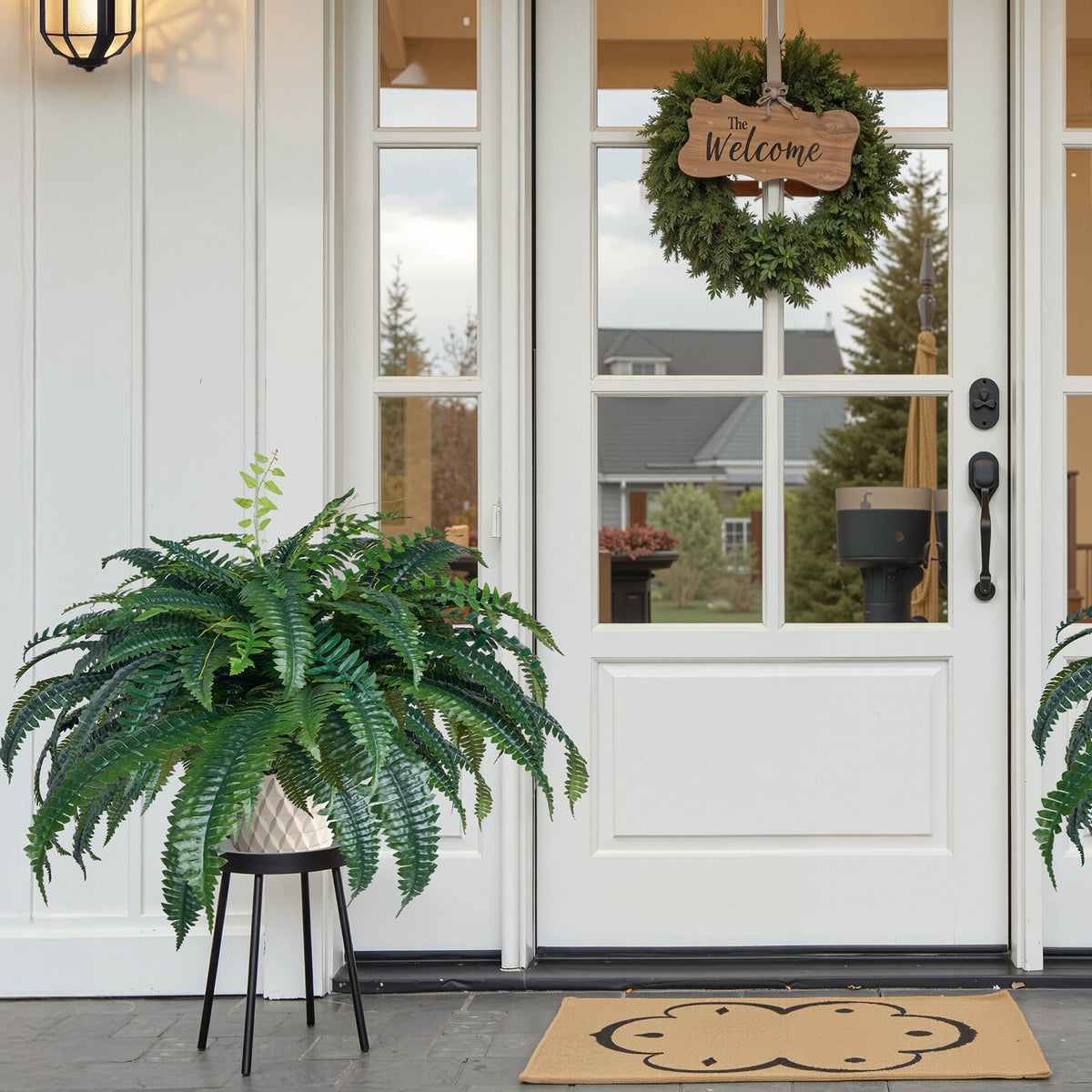 Artificial Ferns 1Pcs, 47 Inch Artificial Boston Ferns Plants, Faux Fern With 88 Branches, Artificial Plants Large For Outdoors Indoor Home, Office,Garden Flowerpot Unincluded