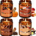 Fall Candles Set 4 Pack Natural Soy Wax Scented Home Candles