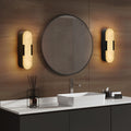 Natural Marble Wall Sconces, Black, Set of 2 (13.8 in)