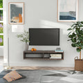 Wall Mounted TV Stand, Media Console Floating Storage Shelf for Living Room or Home Office, Dark Grey