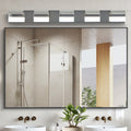 Modern Bathroom Vanity Lighting 5-Light LED Vanity Lights Brushed Nickel