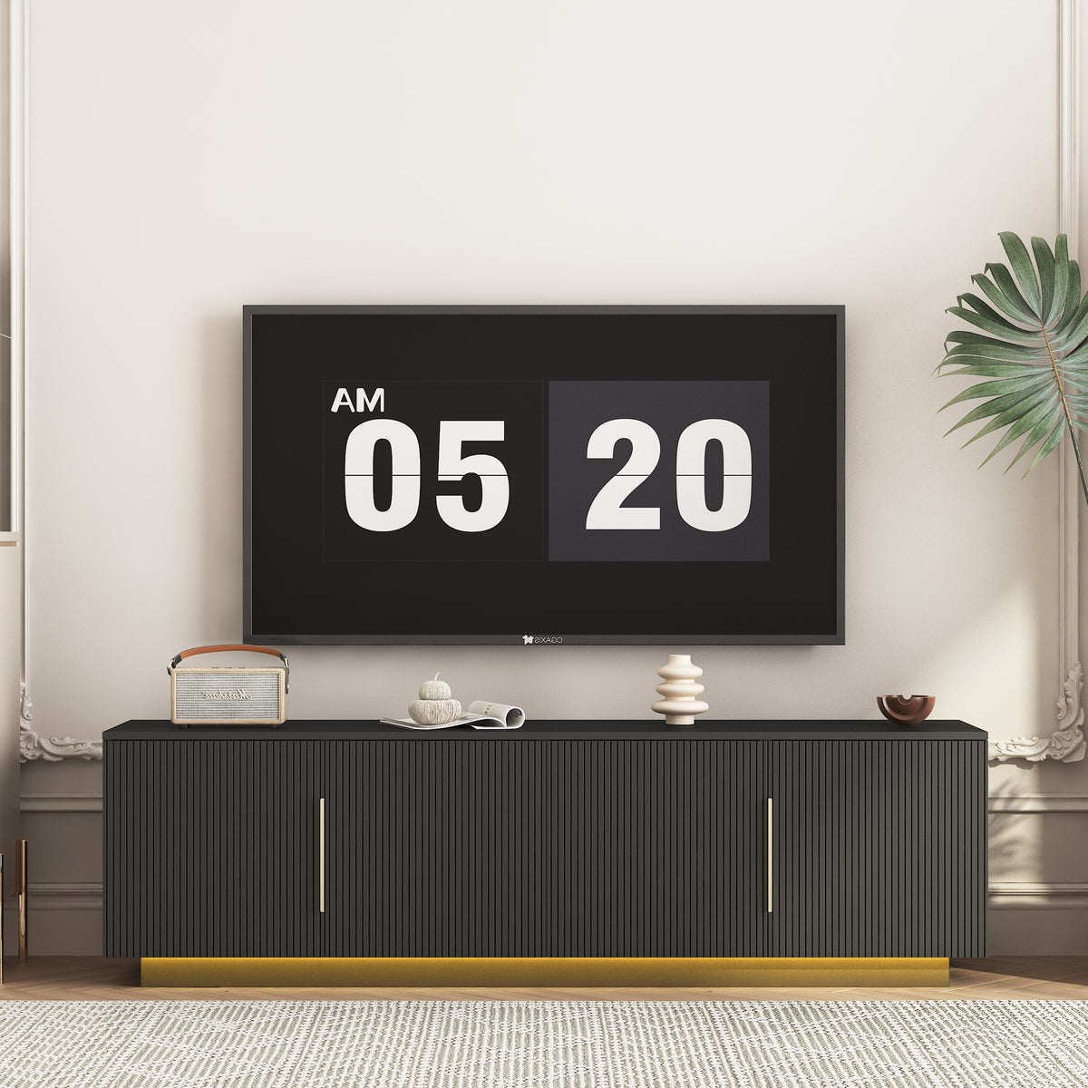 TV Stand With 16 Color LEDs, 68" Modern TV Stand, TV Cabinet Entertainment Center For 55 60 65 Inch TV