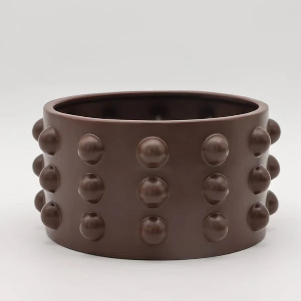 5-Inch Textured Planter Pot – Inventive Design, Brown, For Indoor Plants