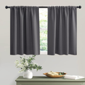 Short Grey Blackout Curtains, 2 Panels