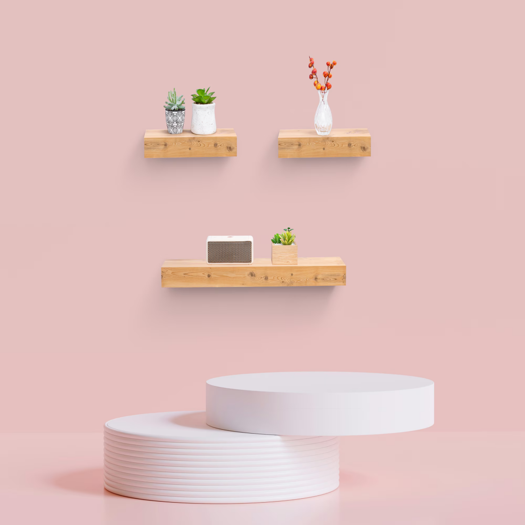 Floating Wall Shelves, 23.6 in, Maple