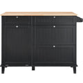 Kitchen Island Cart Storage Cabinet Serving With Drawer & Trash Cabinet