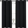 Black Thermal Blackout Curtains, Grommet Top