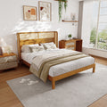 Premium Rubber Wood Platform Bed Frame Queen With Headboard