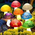 Solar Crack Mushroom Garden Stake Lights 8 Pcs