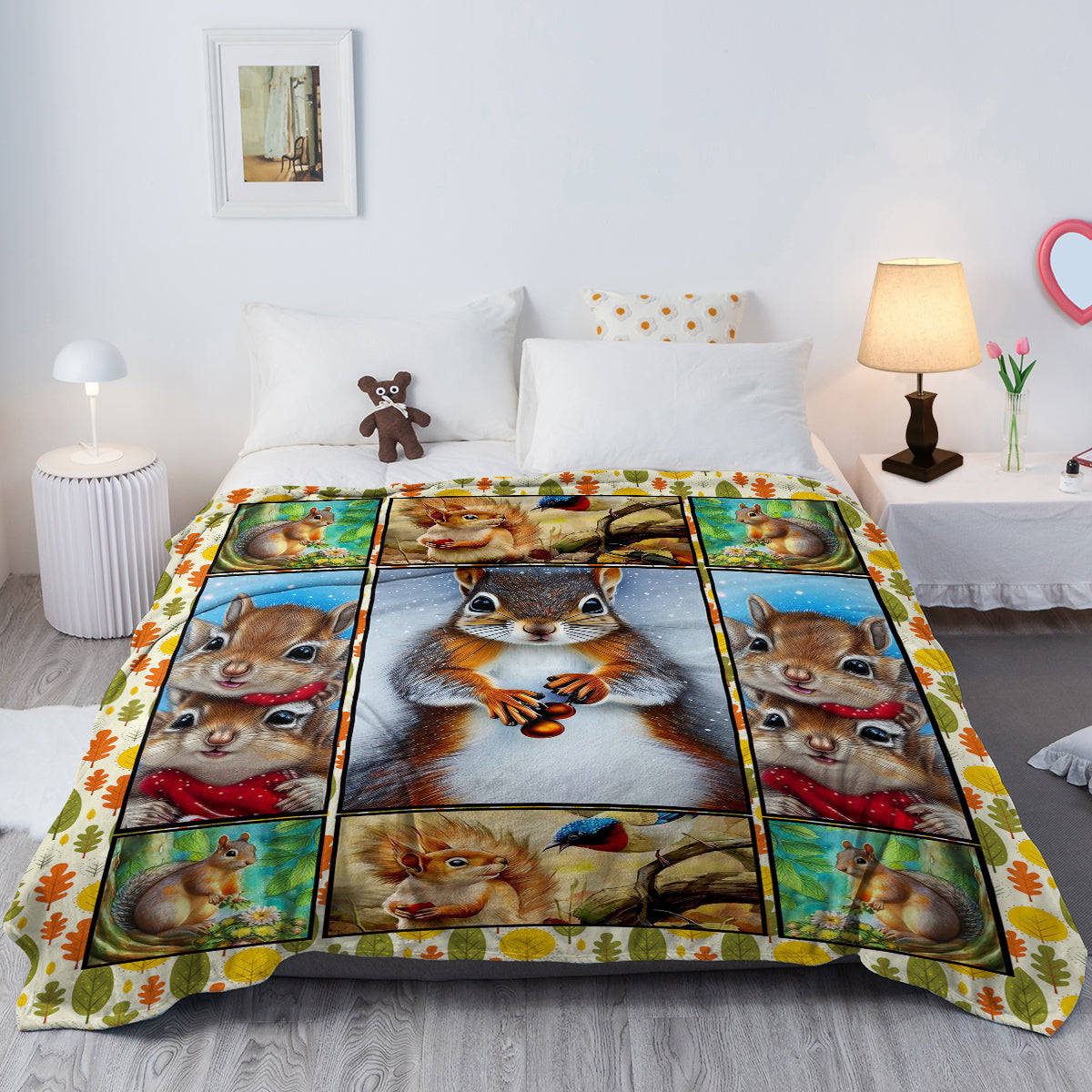 Cartoon Squirrel Flannel Blanket - Soft, Scenic, Lightweight, Suitable For Sofa, Office, Bed, Nature, Travel - Multi-functional Four-season Gift, Variety  60x80 Temu Can Only Be Self-picked Up