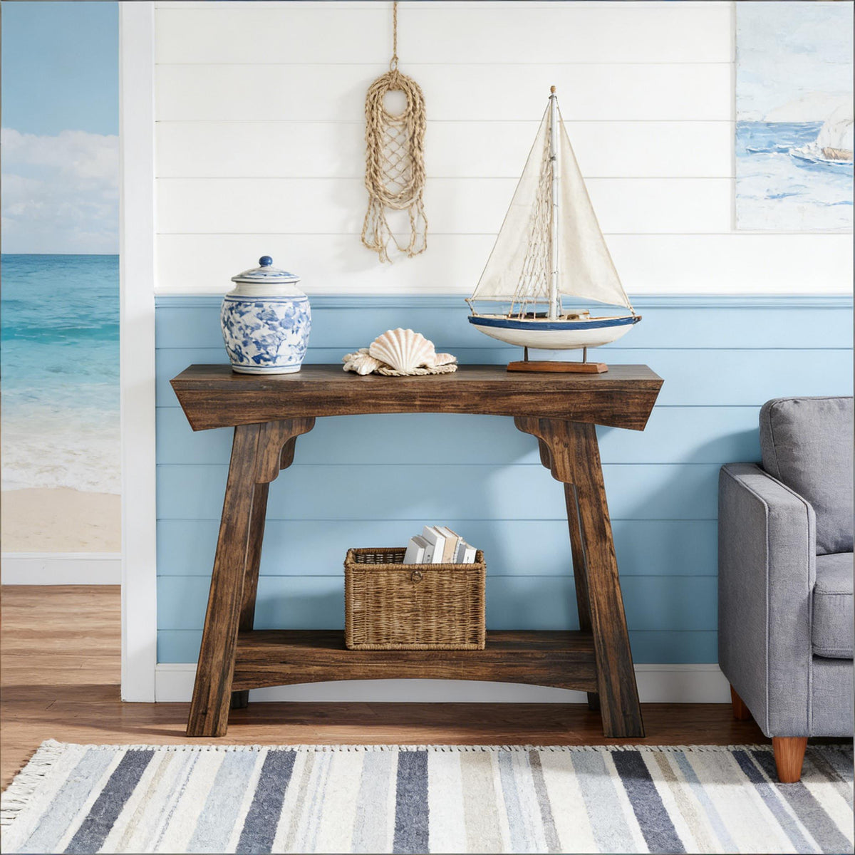 2-Tier Hall Table Entryway Console Table
